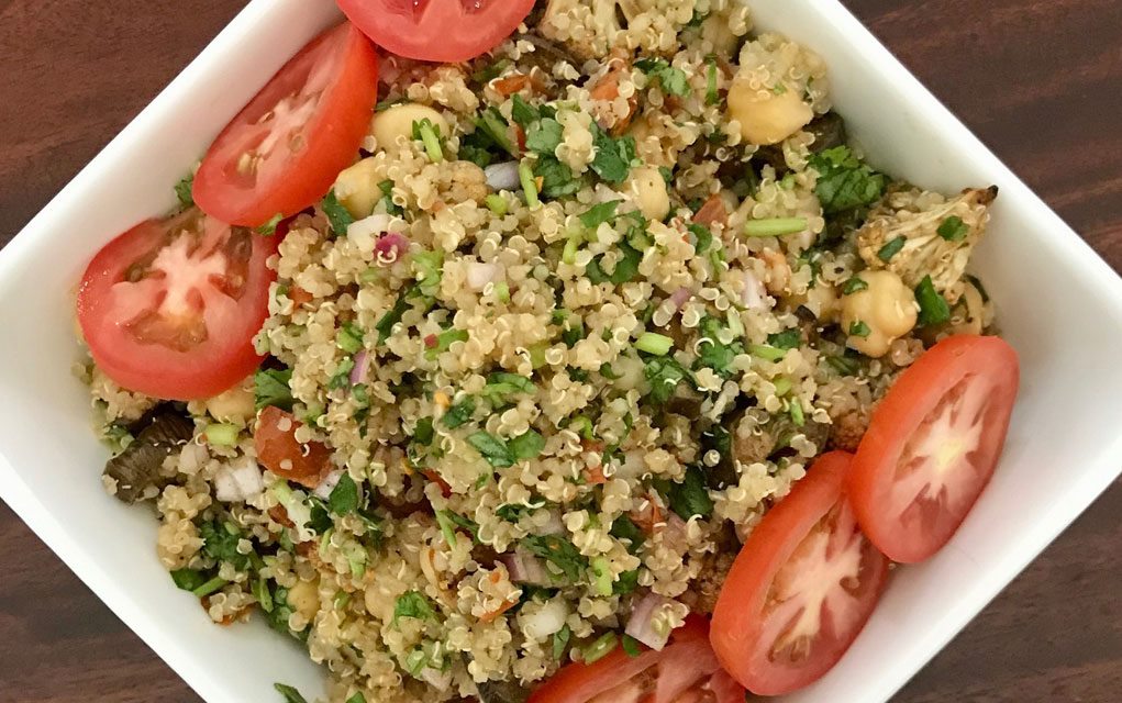 Roasted Vegetable, Chickpea, and Quinoa Salad